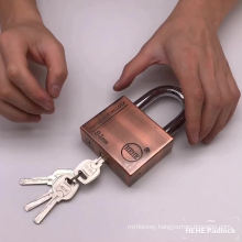 94mm Top Security Heavy Duty Antique Copper Plated Big Super Square Iron Padlock(Car-Key)